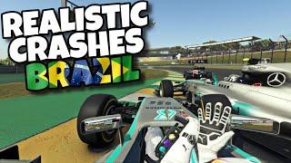 REALISTIC F1 CRASHES BRAZIL!