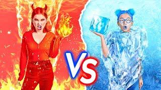 熱 VS 冷食物大挑戰! 冰冷女孩 VS 火熱女孩! 123 GO! CHALLENGE 雙重自我挑戰 24小時