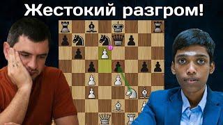 Разгром в защите Нимцовича! Р.Прагнанандха - В.Бологан  WR Chess Masters Cup 2024 | Шахматы