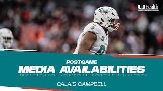 DT Calais Campbell meets with the media after #MIAvsCLE | Miami Dolphins