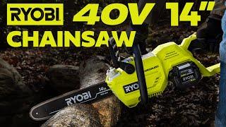 Ryobi 40V 14" Electric Cordless Chainsaw Setup and First Use