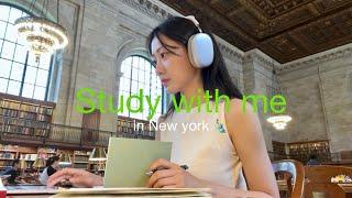 뉴욕 공립도서관에서 같이 공부해요!  Study with me in New york (50min/10min) real time, real sound 