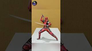 3D Colored Pencil drawing Deadpool - Speed Draw / VIKRAM MFA