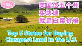 2022年美国买土地最便宜的五个州 Top 5 States known for Buying Cheap Land in USA 【 Echo的幸福生活】