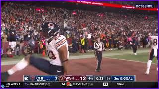 Roschon Johnson gives the Bears their first lead of the game vs Commanders