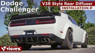 Vicrez V3R Style Rear Diffuser Installation - #vz101701 | Dodge Challenger 2015-2023