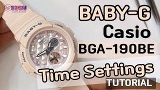 How to set time on Casio Baby-G | BGA-190BE-4 digital analog watch / Tutorial