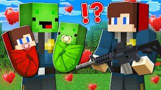 How Baby JJ and Mikey Were Adopted By POLICE Mikey and JJ in Minecraft ? - Minecraft (Maizen)