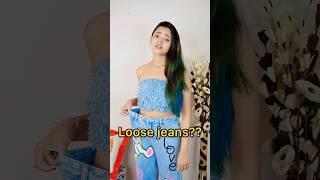 Extreme loose jeans hack ️ | Best hack #loose #jeans #ashortaday #sgorts #hack #fashion