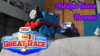 Ashima Saves Thomas! - The Great Race // Trackmaster Push Along Scene Remake