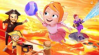 FLOOR iS LAVA at PiRATE iSLAND!!  Fairy Egg rescue mission by Adley and Mom! new family cartoon 