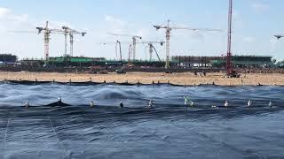 Vacuum preloading methods / Laying GeoMembrane for VCM works