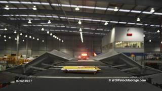 Package POV Conveyor belt system in courier warehouse SF0669a