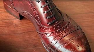 Crafting HANDMADE Full Brogue Oxford Shoes with Hand-Dyed Leather