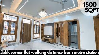 3 bhk corner flat for sale in vaishali||L-shape बालकनी वाला फ्लैट मेट्रो स्टेशन से मात्र 400 मीटर ||