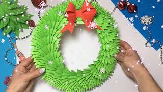 Новогодний ВЕНОЧЕК из БУМАГИ Своими руками ️ПОДЕЛКИ️ Paper Wreath for Christmas Decorations ideas