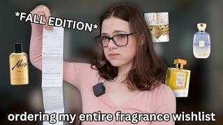 trying my entire fragrance wishlist *fall edition*