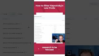 How to Add Filters for Better Keyword Research in Low Fruits #shorts