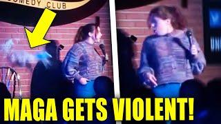 Trump Supporter CHUCKS BEER AT COMEDIAN… Then THIS HAPPENS!
