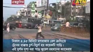 Train Accident in Moghbazar Rail crossing, Bangladesh.flv