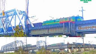 FURIOUS SPEED GOODS TRAIN BY TRAIN PILOT || TRAIN GOING BY RAIL IRON BRIDGE || INDIAN EASTERN RAIL