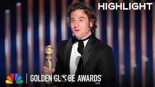 Jeremy Allen White Wins Best TV Actor in a Musical/Comedy Series | 2023 Golden Globe Awards on NBC