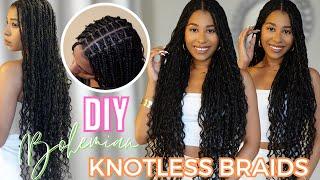 DIY BOHEMIAN KNOTLESS BRAIDS | DETAILED TUTORIAL | BEGINNER FRIENDLY