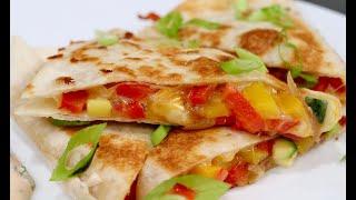 Fresh Vegetable Quesadilla & Chipotle Crema Recipe