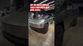 Bullet-riddled Tesla Cybertruck at the Petersen Auto Museum #shorts