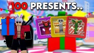 Opening 100 Presents in The New Blox Fruits Christmas Update