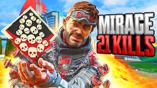 AMAZING Mirage 21 KILLS and 4K Damage Apex Legends Gameplay