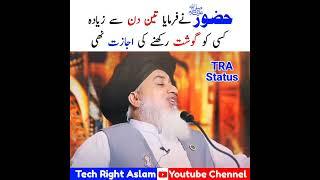 Huzoor | ﷺ | Ne Farmaya 3 Din Ke Bad Koi Gosht Nhi Rakhe Ga | imam Khadim Hussain Rizvi | #shorts |