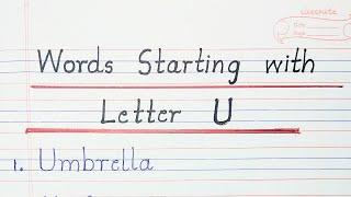 Words Starting with Letter U