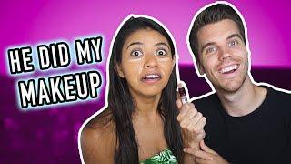 BOYFRIEND DOES MY MAKEUP!! | Joss and Janik Edition