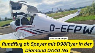 ‍️️D98Flyer geht in die Luft | Rundflug von Speyer in der Diamond DA40 NG #rundflug #d98flyer