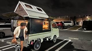 Kei Truck Stealth Camping IN JAPAN | Overnight at Michi-No-Eki (Truck Stop)