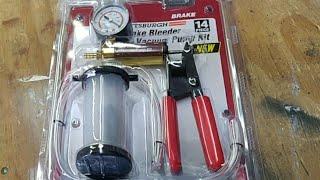 Harbor Freight Pittsburgh brake bleeder vacuum pump demo and review