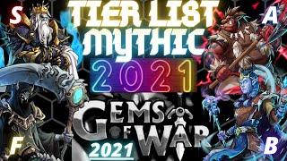 Gems of War: ALL Mythic Tier List End of 2021 / Actual TIERLISTS template all mythics ranked S to F