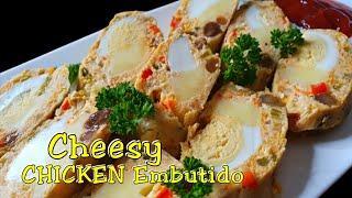 Special Cheesy Chicken Embutido~Steamed Filipino Chicken Meatloaf