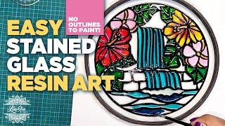 SO EASY! Stunning Stained Glass Epoxy Resin Art!  No painting outlines!