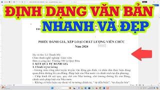 Thủ thuật định dạng văn bản trong word nhanh và đẹp