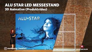 Leuchtwand - ALU STAR LED-Messestand - 3D Animation Aufbauvideo