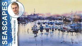 #237 A Quiet Harbor (Watercolor Seascape Demo)