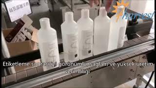 Otomatik yuvarlak şişe gövdesi etiket etiketleme makinesi plastik kavanoz için konteyner etiket