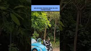 MS Dhoni Enjoys a Bike Ride in His Hometown