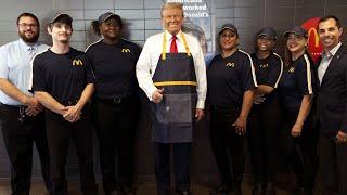 'I am looking for a job': Key moments of Trump's first day working at McDonald's