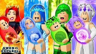 ROBLOX BrookhavenRP: Fire, Water, Air and Earth! Four Elements Girls and Boys | Gwen Roblox Español