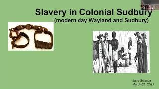 Wayland Historical Society/Wayland Library: Slavery in Colonial Sudbury with Jane Sciacca