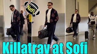 OMG! Travis Kelce arrives at Sofi Stadium wearing the outfit Taylor Swift gave him