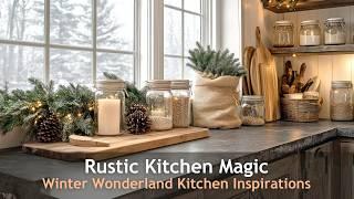 Rustic Kitchen Magic - Nature Meets Winter Wonderland in Your Home!